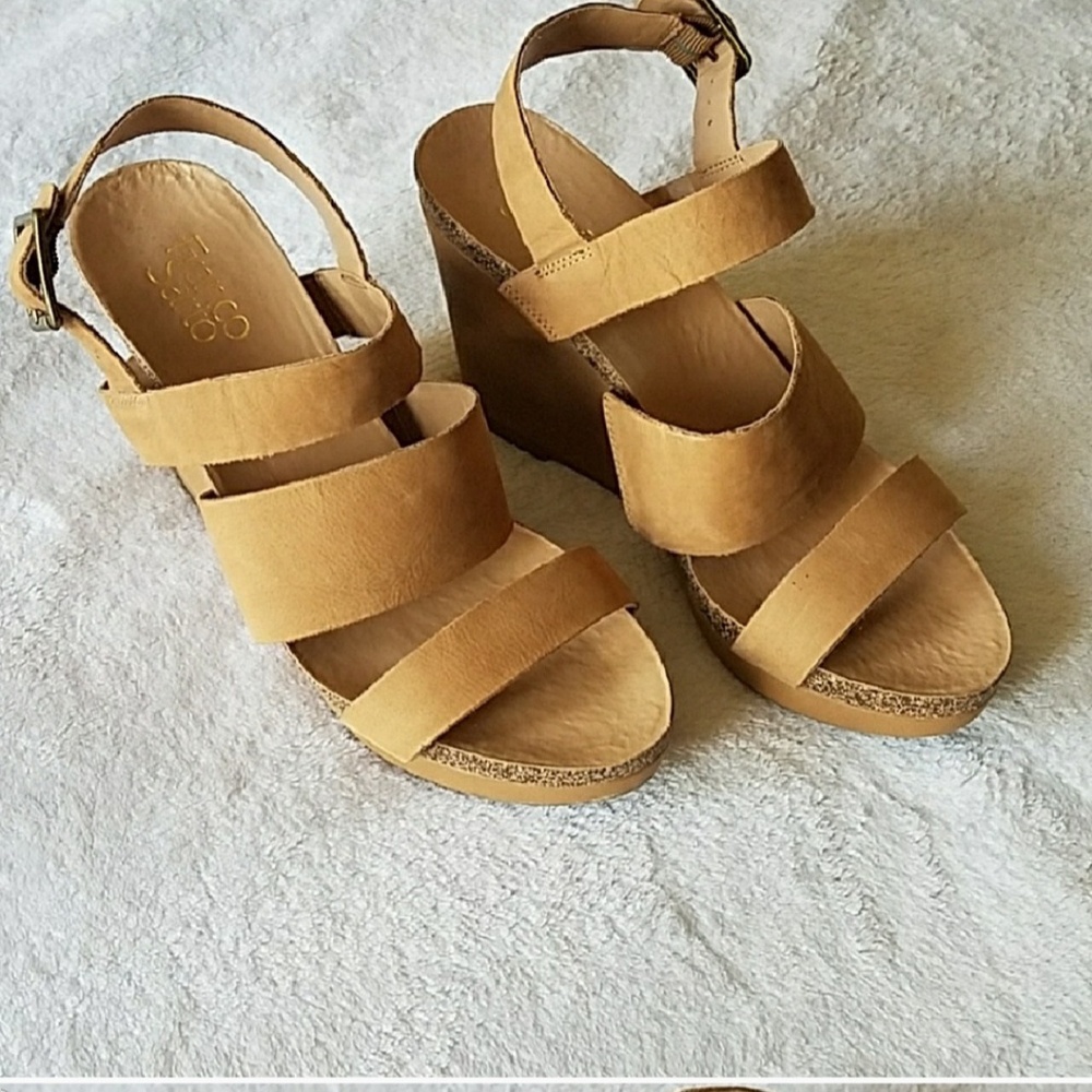 Franco Sarto Beige Wedges